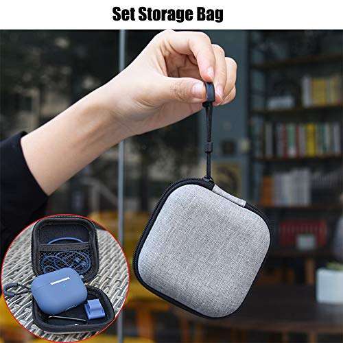 AirPods Case 5 in 1 Set Compatible Airpods Pro 3 2019 Charging Case Cover [Front LED Visible] Protective Silicone and Skin with Ear Hook/Keychain/Strap/Zipper Box (Airpods Pro 2019, Red) 6