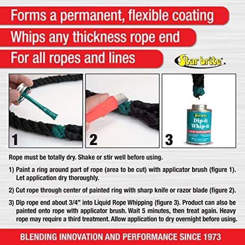 STAR BRITE Dip-It Whip-It Liquid Rope Whipping - Clear 4 OZ. (084907B) 3