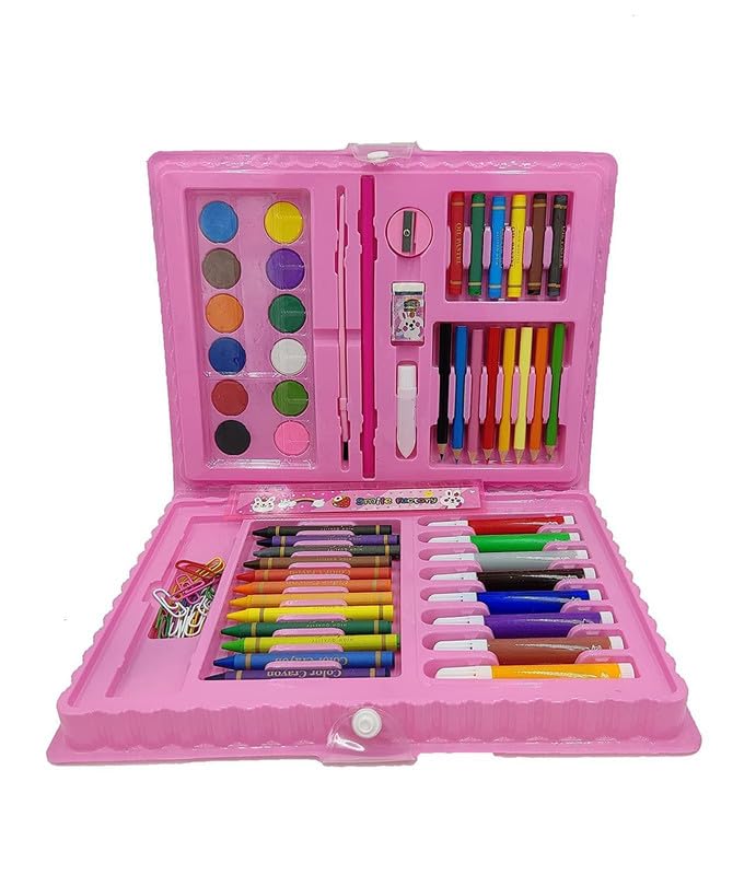 BELLABOTA 68 Pcs Color Set Drawing Painting Set Art & Craft Supplies for Kids (Pink)