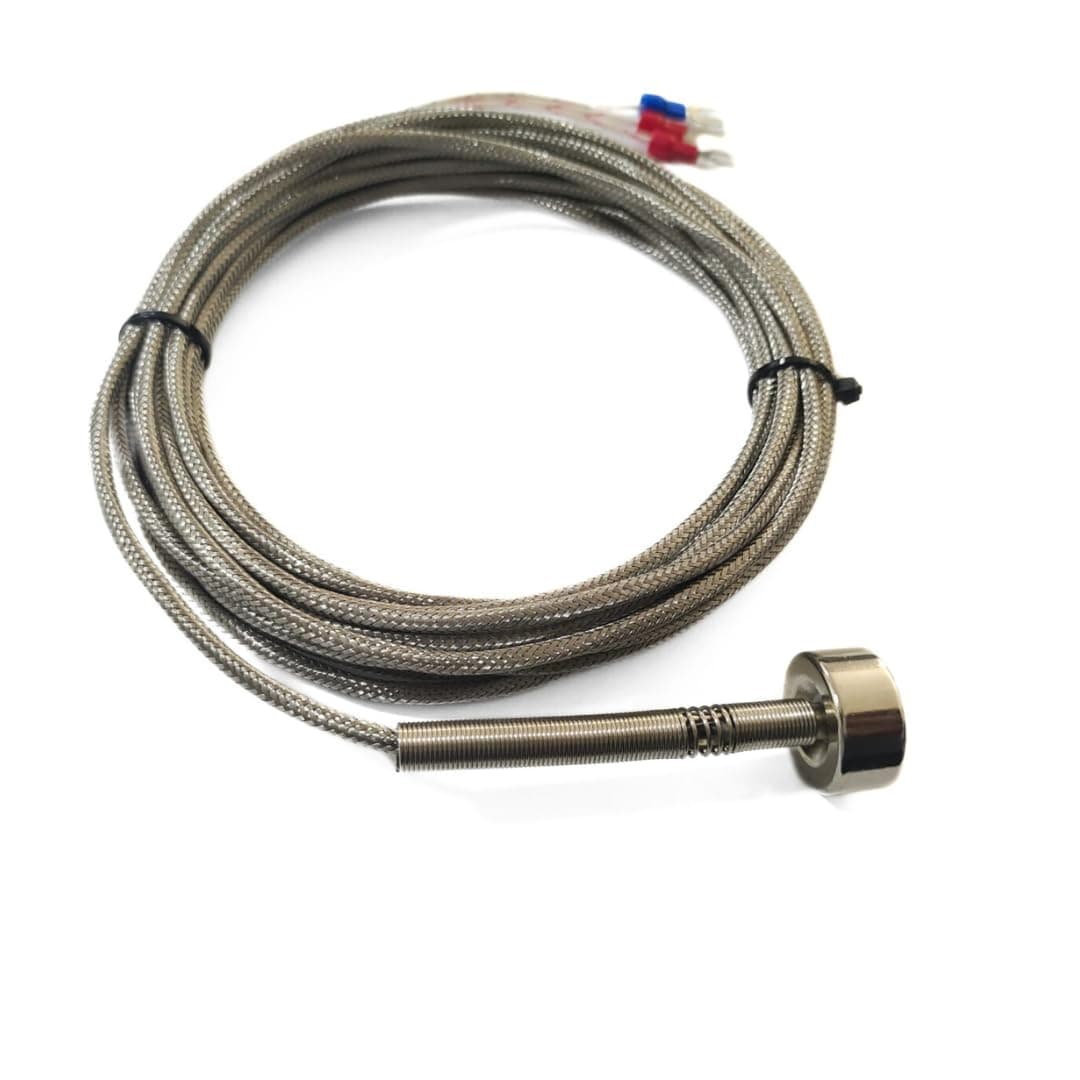 "Ji" Japsin Instrumentation Magnetic Surface Sensor RTD Pt-100 Simplex 3 Wire, (Range: -50 to 450 Deg C), Cable 5 meter SS Braided 4