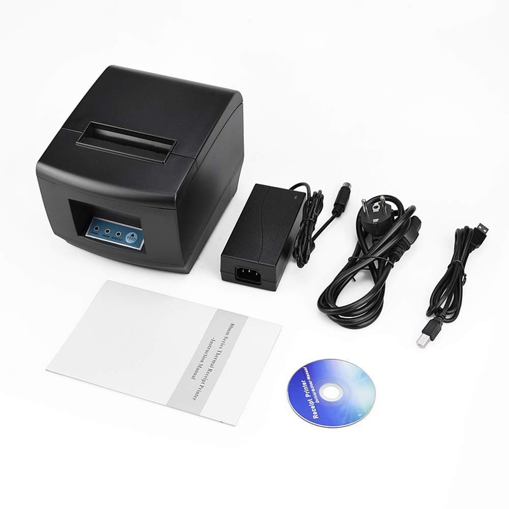 POS Thermal Receipt Printer, PBM-8350UW, 3'1/8 80mm w. Auto Cutter USB Ethernet Interface Compatible with ESC/POS Print Commands for Supermarket Store & Restaurant, Support Windows7 and up only 3