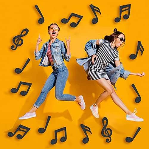 42 Pcs Music Notes Cutouts Musical Party Decorations Music Notes Silhouette for Music Theme Birthday Party Supplies Baby Shower School Bulletin Board Craft Home Wall Decor 6