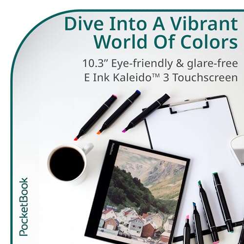 PocketBook InkPad Eo | 10.3" color E Ink Kaleido 3 screen | Handwriting & stylus | Easy notes sharing | Android 11 | Camera for notes on photos | Bluetooth & built-in speaker | Audiobooks | SMARTlight 2