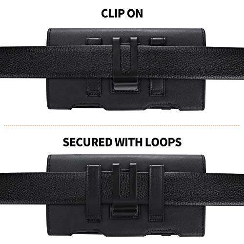 BECPLT for Google Pixel 9 Pro / 8 Pro / 6 / 4 XL Case with Leather Holster and Belt Clip (Black) 4