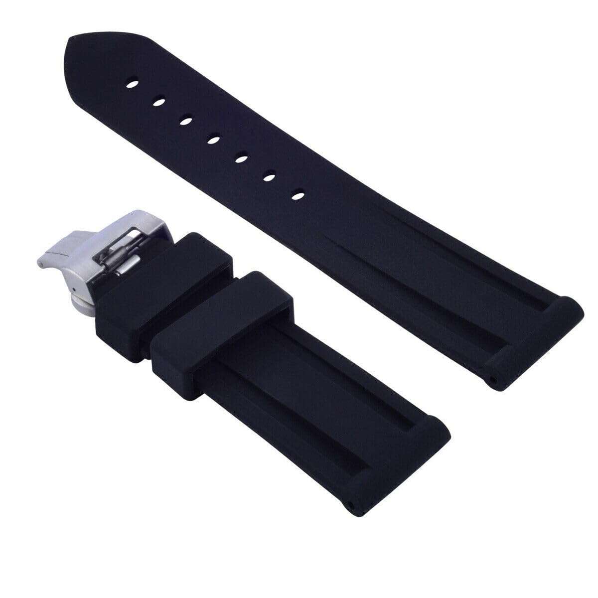 Ewatchparts 22mm - 24mm Rubber Diver Watch Band Strap Compatible With Panerai GMT Marina Luminor Radiomir 6