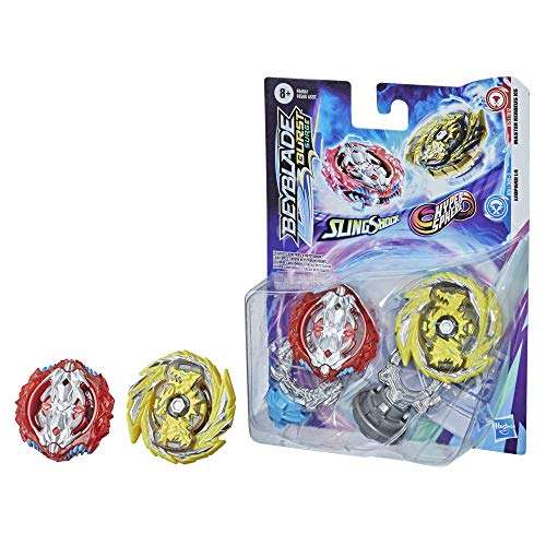 Beyblade Burst Surge Dual Collection Pack Hypersphere Master Kerbeus K5 and Slingshock Leopard L4 Spinning Top Toys - 2 Battling Game Tops 4