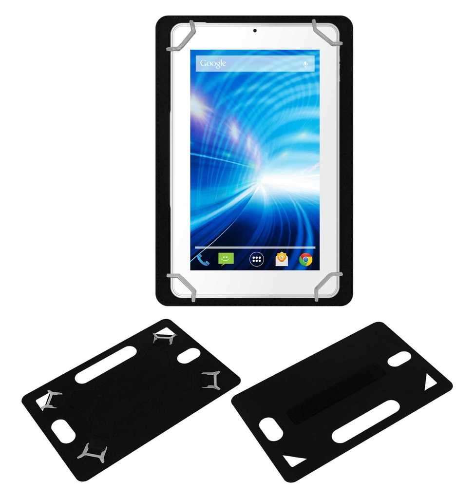 Acm Leather Back Hand Case Compatible with Lava Qpad E704 Tablet Cover Black 1