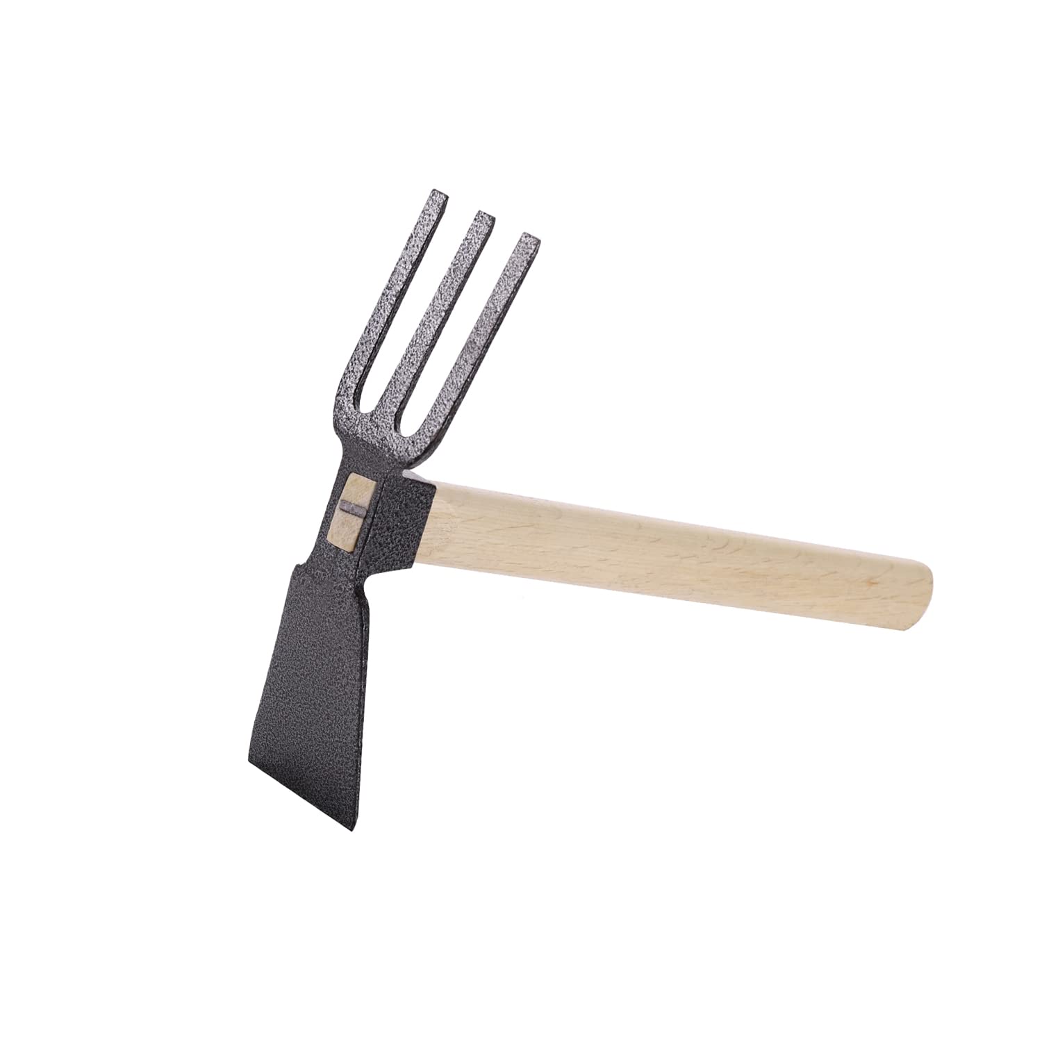 VILIVIT Garden Hoes Dual Headed Weeding Tool - Carbon Steel Hoe/Cultivator 3 Prongs Combo Garden Tools with Wood Handle