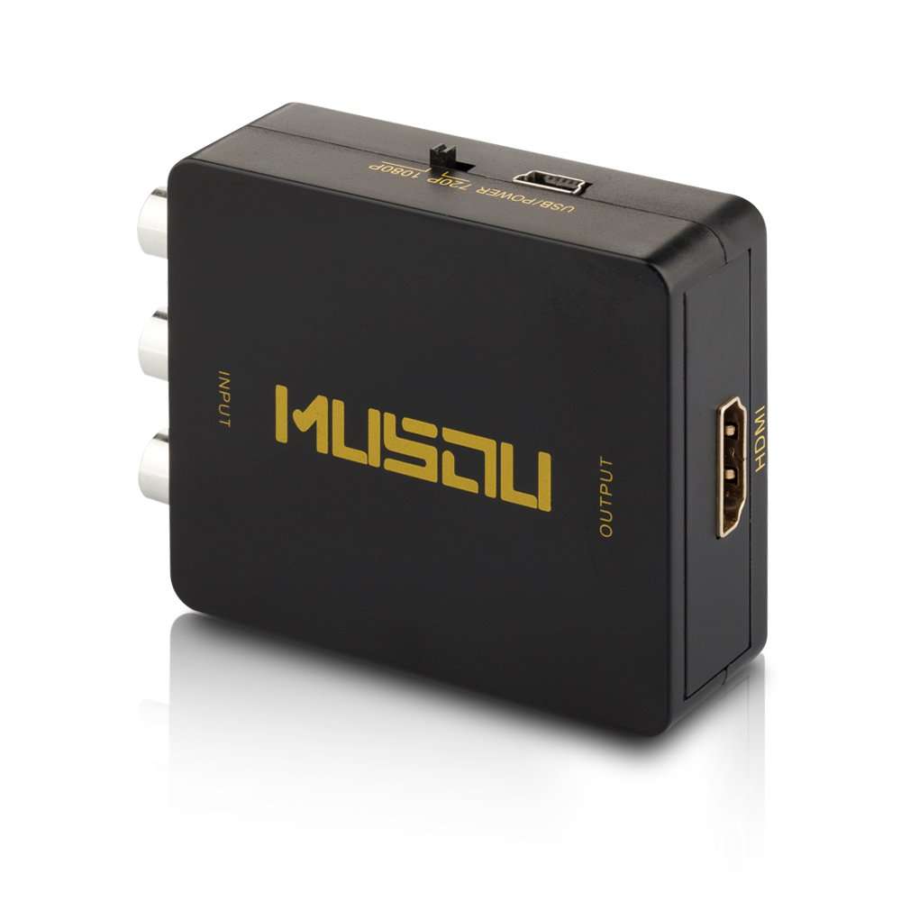 Hdiwousp 1080P HDMI to RCA Composite AV Video Audio Converter Support NTSC/PAL for Xbox One,Blu-ray,DVD,PS4,Roku,Chromecast,Laptop,Amazon Fire TV Stick,Apple TV,Black 4
