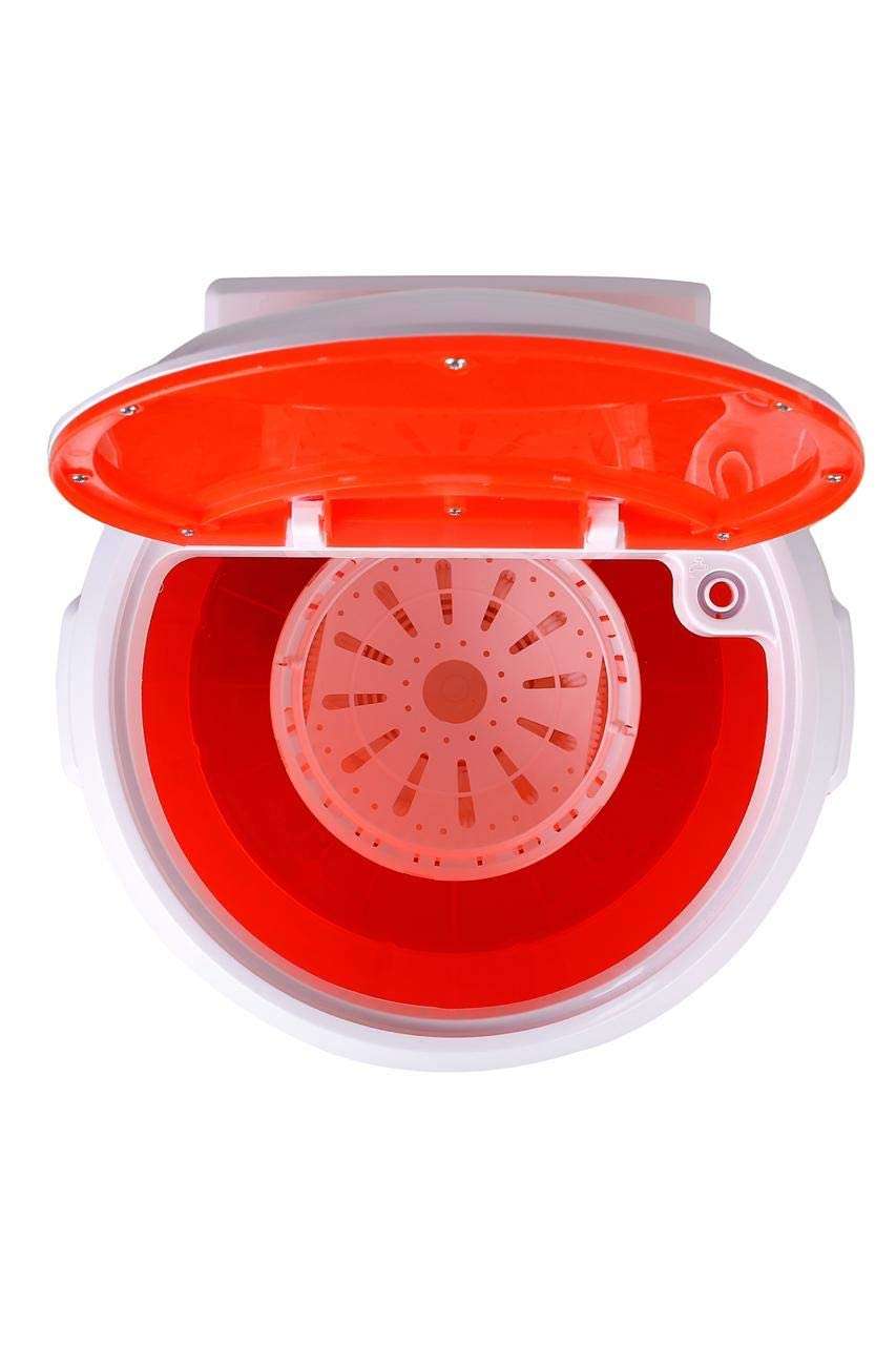 Hilton Electric 3 kg Single-Tub Washing Machine with Spin Dryer Portable Single Tub Washer - The Laundry Alternative Portable Clothes Washer Travel Washing Machine With Spin Dryer. (Berry Red) 5
