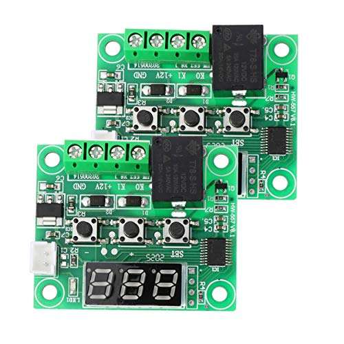 TEHAUX 2pcs Digital Display Thermostat Module,Electronic Thermostat Controller Micro Digital Temperature Control Board 1