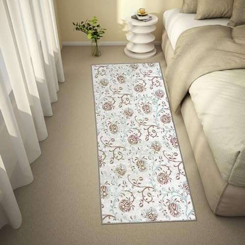 Welspun Wonder-Full Polyster 981 GSM Runner, Dining Table/Indoor Floor Runner Carpet for Bedroom - Anti Skid Runner (Beige - ‎2 X 5 Feet)