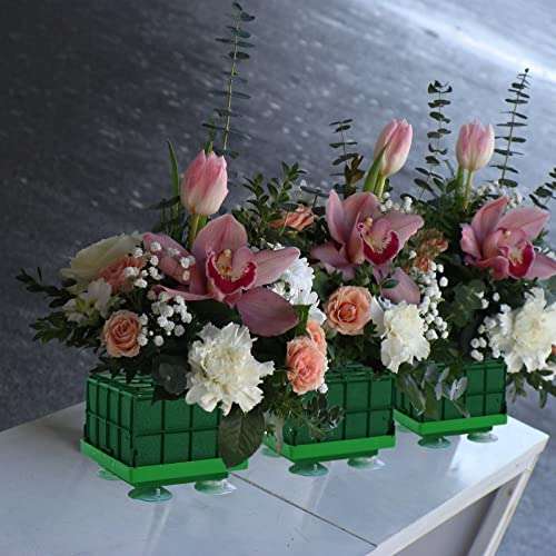 Cage Floral Foam for Flowers Square Foam Cage Holder for Fresh Flowers Bowl Table Centerpiece Floral Arrangement 11 x 11 x 9 Cm/ 4.3 x 4.3 x 3.5 Inch(4 Pieces) 6