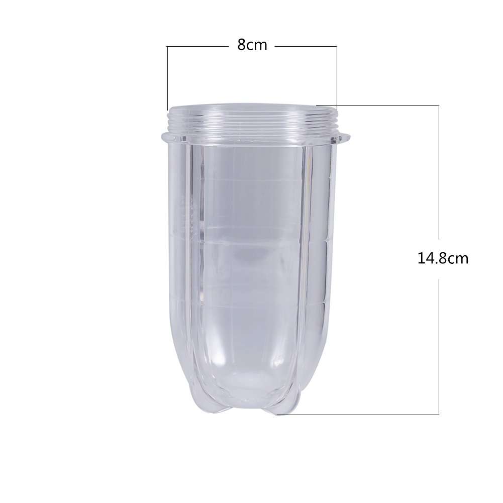 2Pcs Plastic Juicer Cup Replacement Parts, Blender Cup Replacement Replacement Blender Mixer Replacement Parts Clear Cup for Juicer(L) 5