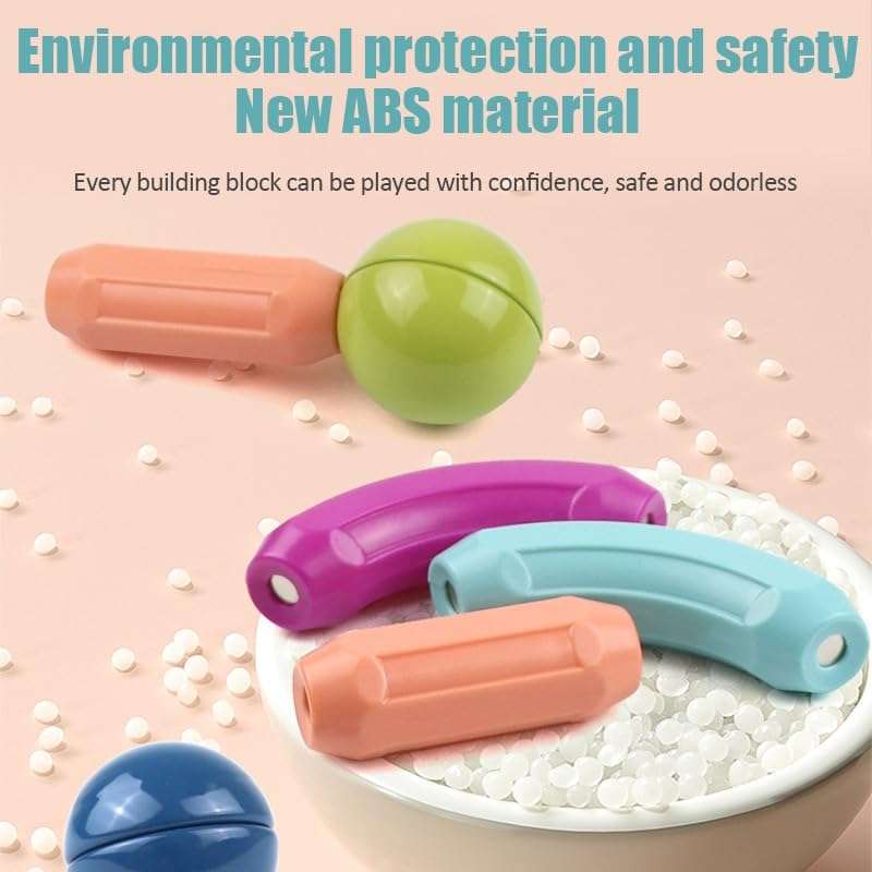 Invite Plastic Magnetic Balls and Rods Set Building Blocks Magnet Toys for Kids, Stem Educational Construction Toys, Magnetic Sticks 3D Magnet Building Puzzle Toys Gift for Toddler (25 PCS) 4