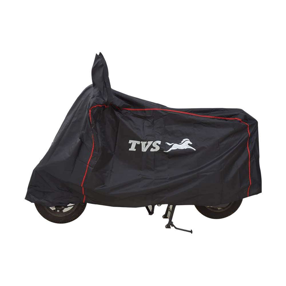 TVS Vehicle Cover for Motorcycle, Black & TVS Seat Cover - Apache 160 2V - Silver 3