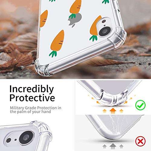 Idocolors Clear iPhone XR Case, 6.1”Soft Soft Flexible Silicone Shockproof Back Four Corner Protective Cover,Cute Personalized Summer Carrot Girly&Boys Cases for iPhone XR 4
