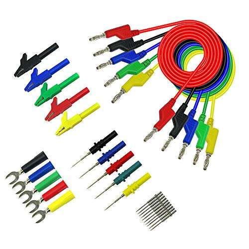 30 IN 1 Automotive Multimeter Test Lead Kit 4mm Stackable Banana Plug Alligator Clip U-type test fork clip Test Probe Set 1