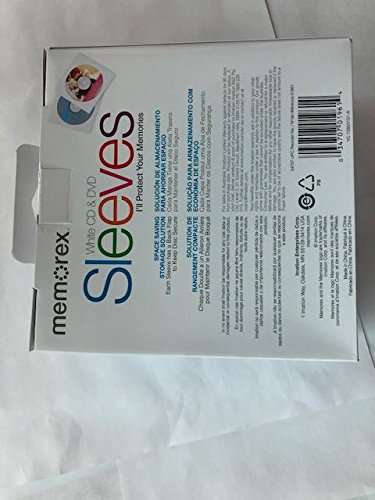 MEMOREX CD/DVD SLEEVE, WHITE, 100/PK, 600/CS