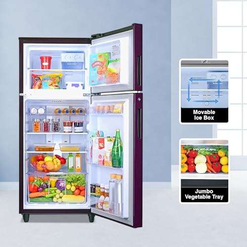 Godrej 253 L 2 Star Farm Freshness Upto 24 Days Inverter Frost Free Double Door Refrigerator Appliance (Nano shield Technology, RT EONALPHA 270B 25 RI JD PR, Jade Purple) 4