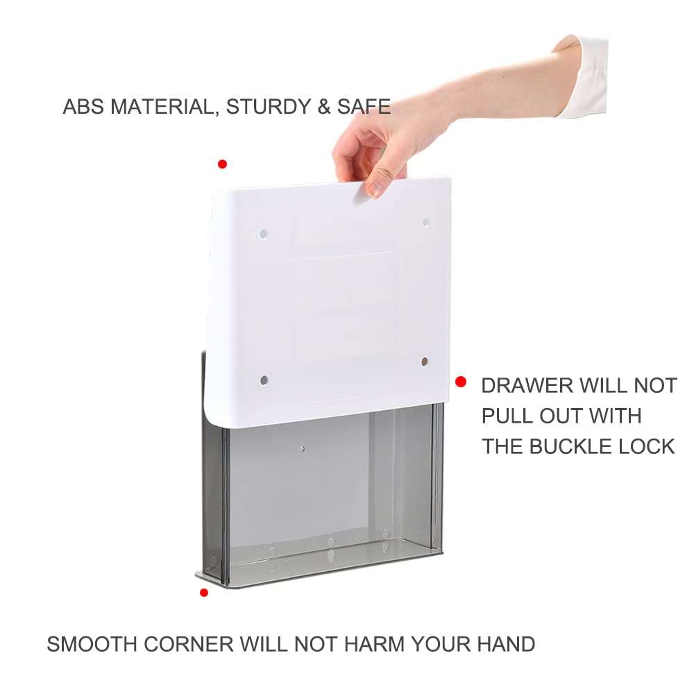 COZYWELL Slide-Out Under Desk Drawer for Office/Bedroom/Schoolroom/Kitchen, Self-Adhesive Under Table Drawer Office Storage Organizer Mounts to Desktops Tables and Workbenches (Black) 4