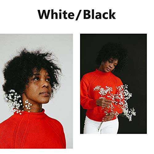 LimoStudio 10 x 12 ft. Black & White Backdrop Background Screen, Dark Black and Pure White, Premium A+ Grade 150GSM Synthetic Fabric, Stitched Rod Pocket, Stitched Edge for Curl Prevention, AGG1894 2