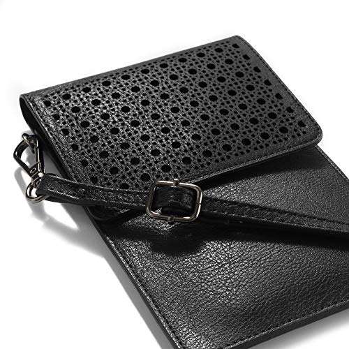 Women Crossbody Bag Cell Phone Purse Pouch with Touch Screen Window for iPhone 16 Pro iPhone 15 14 13 12 11 XR XS Max Google Pixel 9 Pro Pixel 8 7 6 (Black) 6