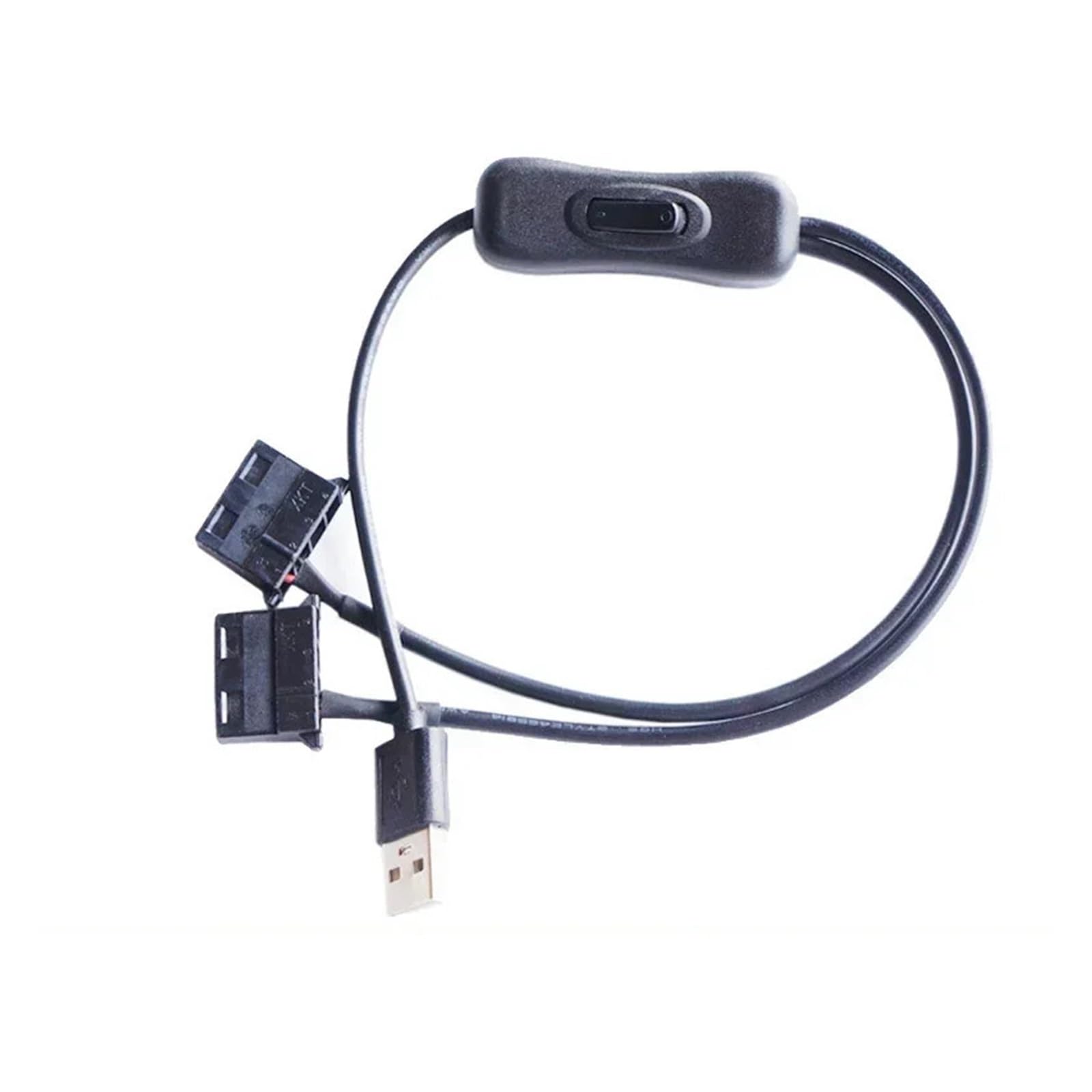 ZHANGLH USB Male to 4PIN Fan Adapter Cable with Switch Y Splitter Power Wire for Computer Chassis Desktop PC Case Cooling