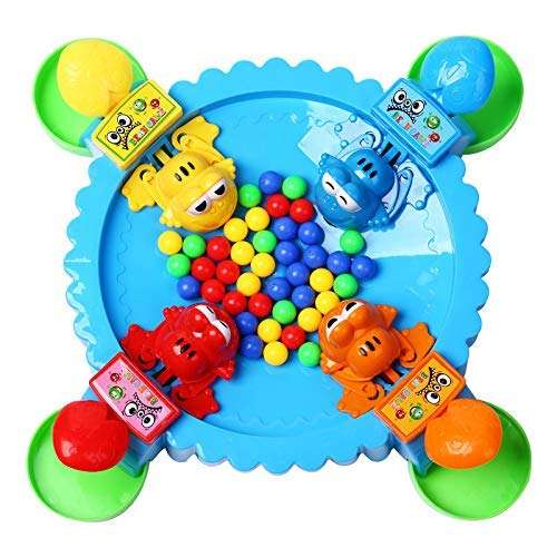 BABA FAB Hungry Frog Game Little Frog Eat Beans PK Desktop Games Small Toys Parent-Child Interaction Toys for 4 Players Random Color Strategy & War Games Board Game