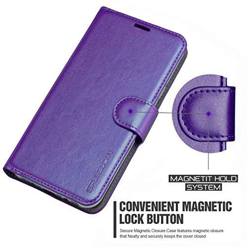 ERAGLOW Galaxy J7 2018 Case/J7 V 2nd case/J7 Refine/J7 Star/J7 Aero/J7 Crown/J7 Top/J7 Aura/J7 Eon Case,Luxury PU Leather Wallet Flip Protective Case Cover for Samsung Galaxy J737 (Purple) 4