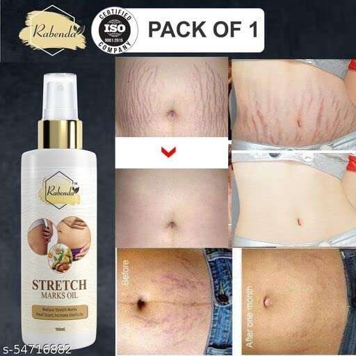Rabenda Stretch Care Oil to Minimize Stretch Marks & Even Out Skin Tone - Blend of 6 Oils with Rosehip (200 ml) 6