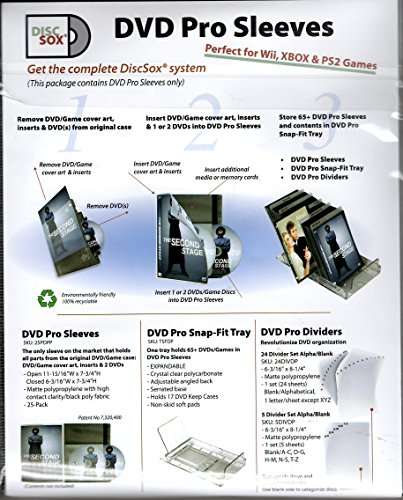 DISCSOX DVD PRO POLY DVD SLEEVES- 25Pack 2