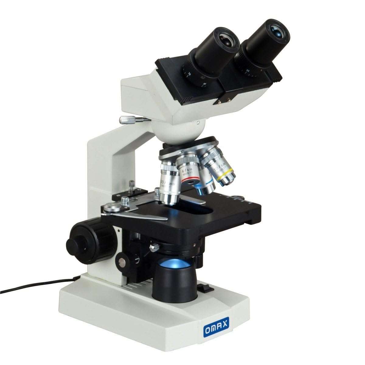 OMAX 40X-2500X Lab Binocular Biological Compound LED Microscope with 3D Mechanical Stage and Coaxial Coarse/Fine Focusing Knob 1