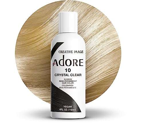 Adore Semi Permanent Hair Color - Vegan and Cruelty-Free Clear Hair Dye - 4 Fl Oz - 010 Crystal Clear (Pack of 1)