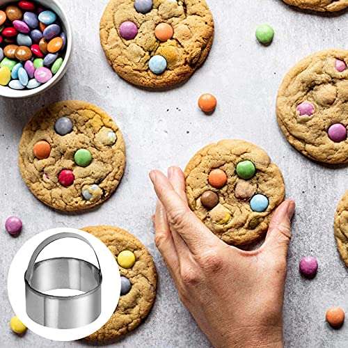 ManYee Biscuit Cutter Set of 3 Stainless Steel Round Cookies Cutter Fondant Cutters with Handle Professional Baking Dough Tools for Biscuit Pastry Bread Pancake 2/2.5/3 Inch Festival Party Banquet 5