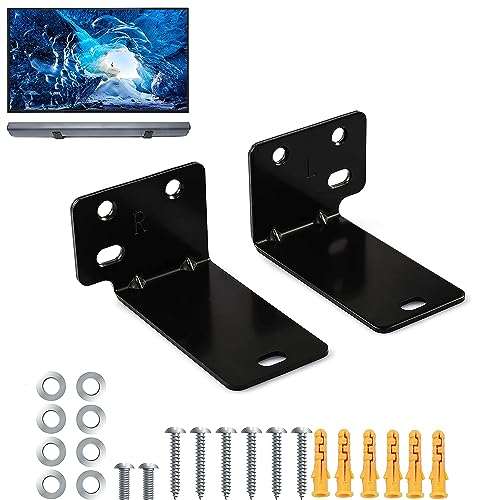 Suixing Universal Wall Mount with Hardware Kit Sound Bar Mounts Mounting Bracket Compatible Most of Soundtouch/Soundbars Home Theater System Wall Mount Brackets-Black 1