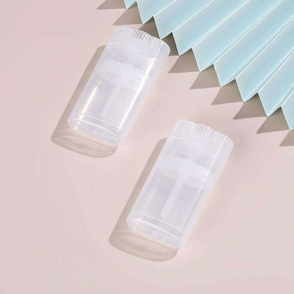 LJJCSFF 6 Pcs 15ml Oval Lip Balm Tubes Refillable Deodorant Stick Clear Deodorant Containers Empty Deodorant Tubes for DIY Lipstick 4