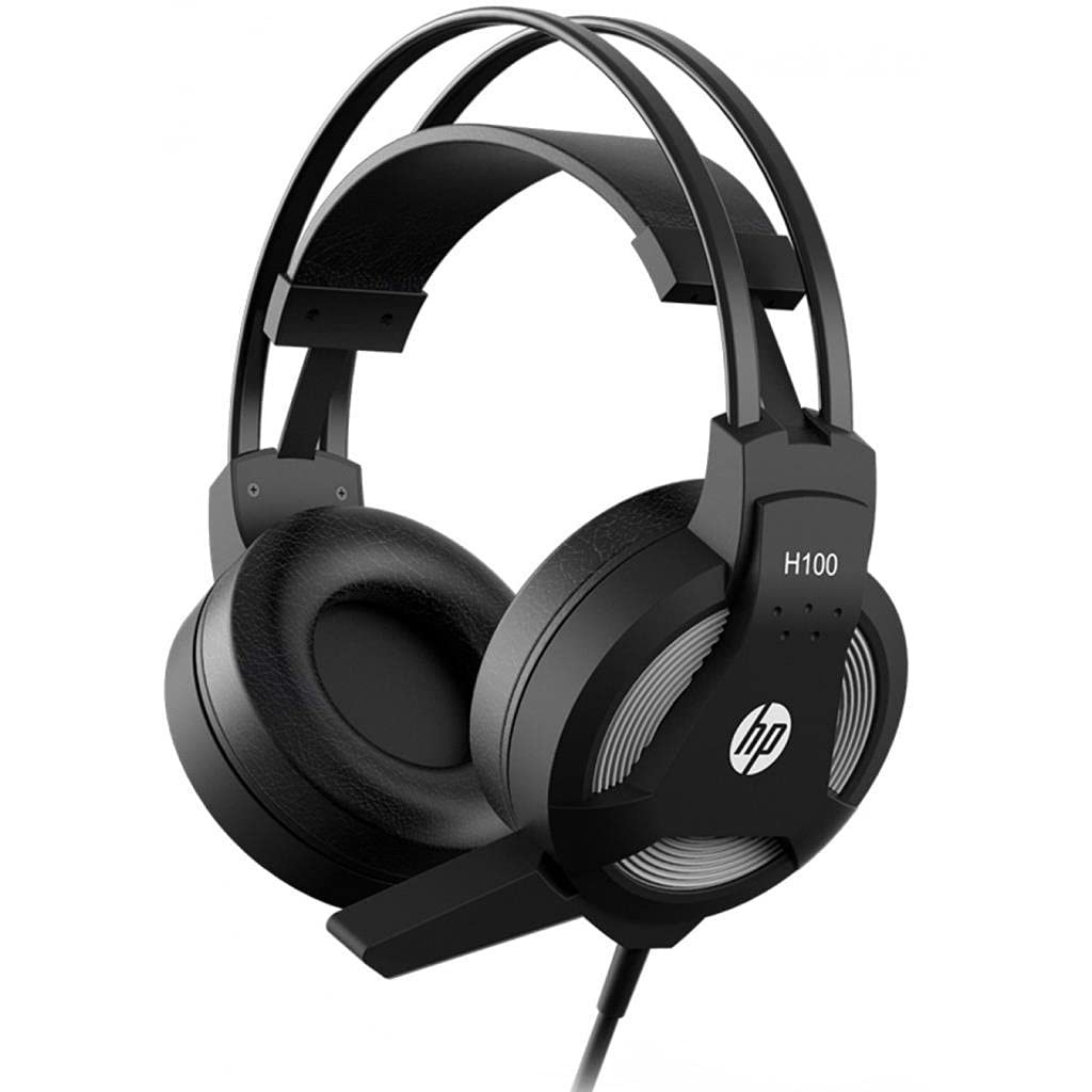 HP H100 Wired Over Ear Gaming Headphones with 3.5 mm Audio Output with Mic/Easily Control Volume/Compatible with PCs, Laptops and Other Devices with 3.5mm Audio Output (3DR59PA, Black) 1