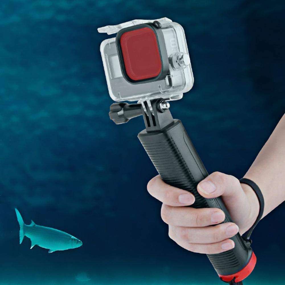 Akozon Diving Waterproof Shell Floating Rod 60m Waterproof Shell Underwater Case Diving Filter Floating Rod Accessory for Hero 8 Sports Camera Floating 8 Waterproof Camera case 3