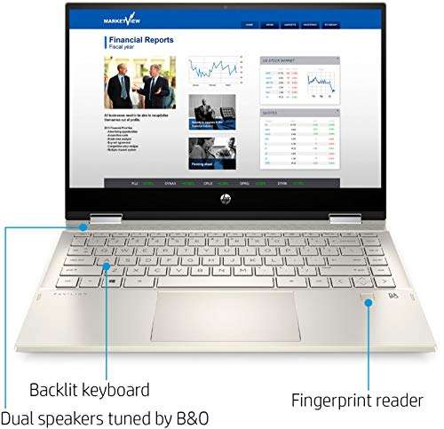 HP Pavilion x360 2-in-1 Convertible Business Laptop, Core i5-1135G7 Up to 4.2GHz, Windows 11 Pro, 16GB RAM 1TB SSD, Fingerprint Reader, Backlit Keyboard, 32GB Tela USB Card, Warm Gold, 14-14.99 in 4