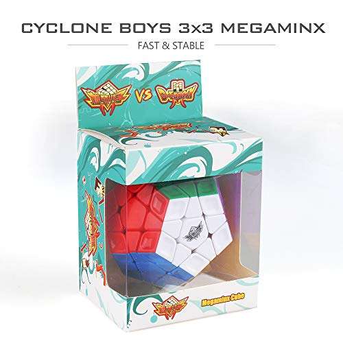 D-FantiX Cyclone Boys 3x3 Megaminx Stickerless Speed Cube Pentagonal Dodecahedron Cube Puzzle Toy 4