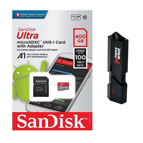 SanDisk Ultra 400GB MicroSD XC Class 10 UHS-1 Mobile Memory Card for Huawei MediaPad M6 8.4 10.8 P Smart Z with USB 3.0 MemoryMarket Dual Slot MicroSD & SD Memory Card Reader 1