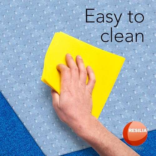 RESILIA Deluxe Clear Vinyl Floor Runner for Deep Pile Carpet - Non Slip & Stain Resistant Textured Mats - Waterproof Plastic Protector for Carpets, 27 Inches Wide x 6 Feet Long, Made in The USA 3