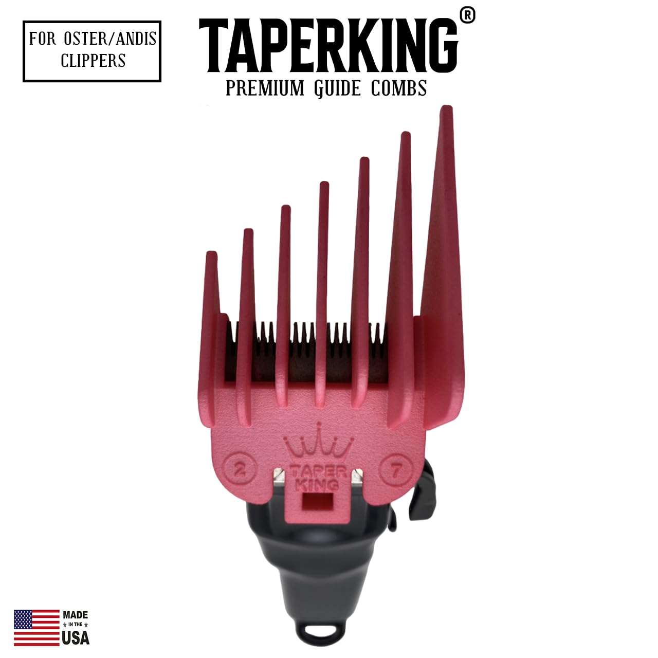 Taper King Hair Clipper Guide Comb Guard Set (Compatible with Oster/Andis Clippers!) - Fool Proof Tapers & Fades at Home - Opal (#2 to #7)! 4