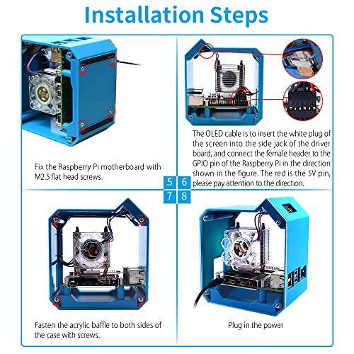 GeeekPi Mini Tower Kit with QC3.0 Power Supply for Raspberry Pi 4, Pi 4 Case with ICE Tower Cooler, 0.96'' OLED Module, RGB Fan, Heatsink, GPIO Expansion Board for Raspberry Pi 4 Model B 5