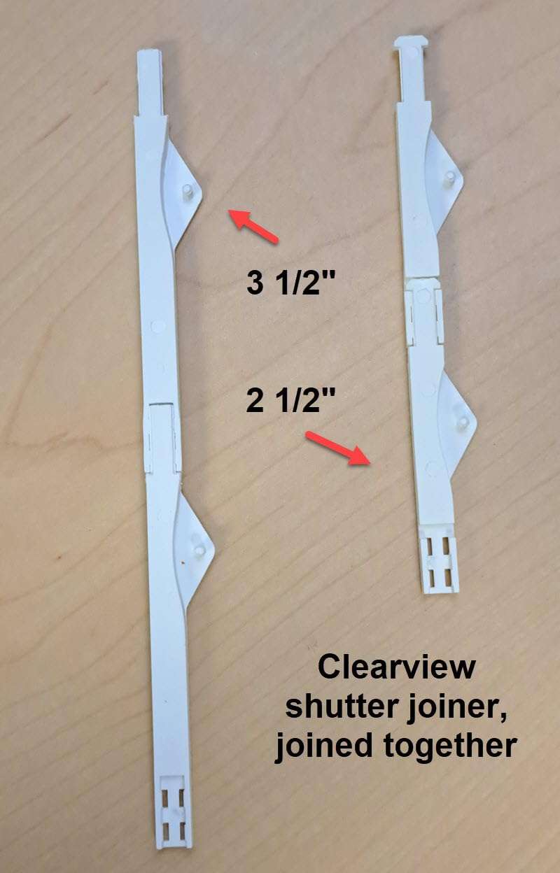 5pc - Shutter Clearview Joiner White (3 1/2" Long) 3