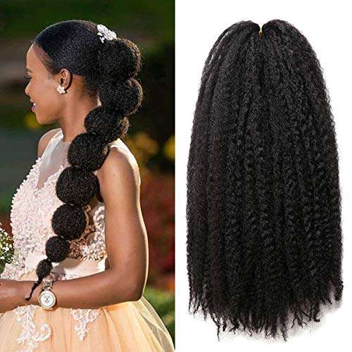 1 Pack 18 Inch Marley Braiding Hair Twists Marley Twist Braids Hair Long Afro Kinky Marley Hair for Butterfly Locs Crochet Hair(1B#) 1