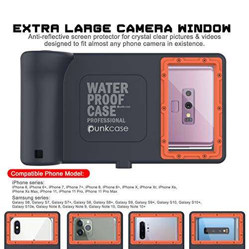 Punkcase Scuba Case Universal IPX8 Certified Waterproof Cover for Diving, Snorkelling & Snowboarding | Shutter Function | Turn Your Phone into The Ultimate Underwater Camera [Orange] 4