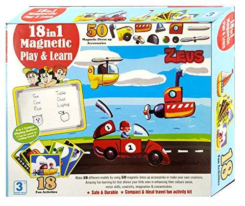 Skyhigh 18 in 1 Magnetic Play and Learn Game 2 in 1 Board Magnetic Puzzle and Writing Board Learning Game 2