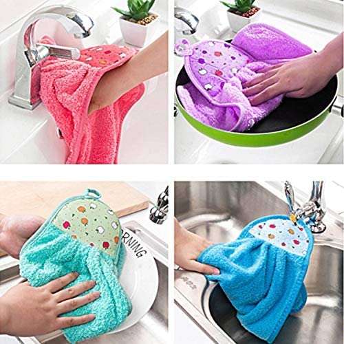 Hn'K Microfiber Hanging Towel for Wash Basin | Kitchen Towel Napkin| Bathroom Towels (Random Color Pack of-6) 3